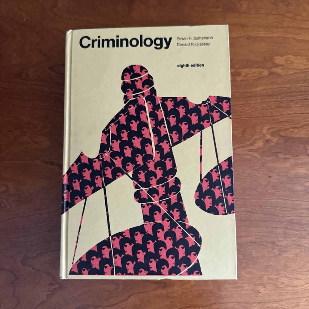 Criminology by‎ Sutherland and Cressey Eighth Edition Hardcover